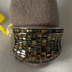 I carat multi diamond women’s ring white gold over silver